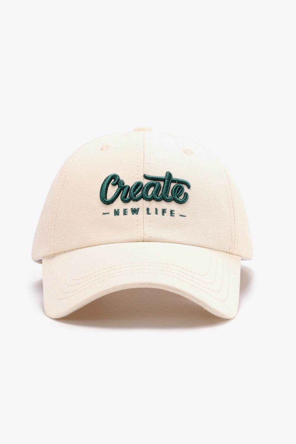 CREATE NEW LIFE Adjustable Cotton Baseball Cap for All Sizes - Selvanelle