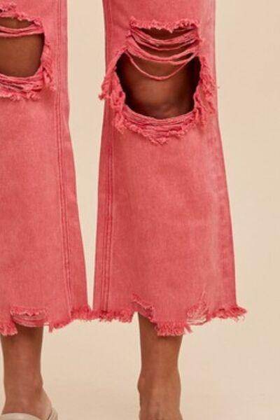 Annie Wear Distressed Raw Hem Jeans for Stylish Looks - Selvanelle