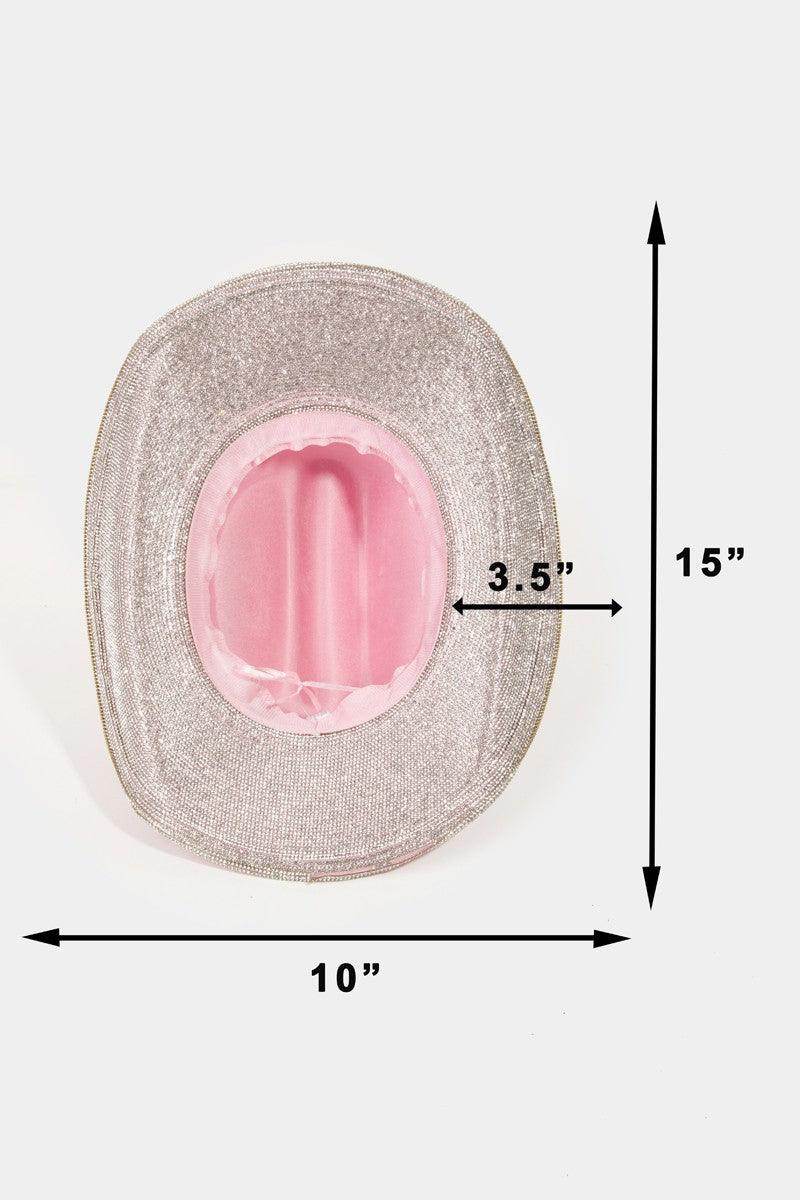 Fame Pave Rhinestone Trim Faux Suede Hat for Stylish Look - Selvanelle