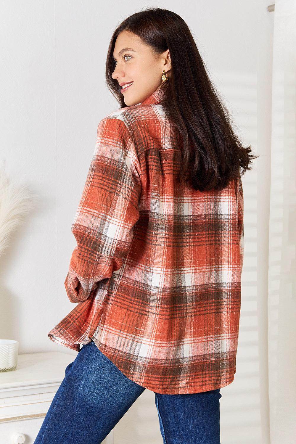 Plaid Collared Neck Long Sleeve Shirt for Stylish Outfits - Selvanelle