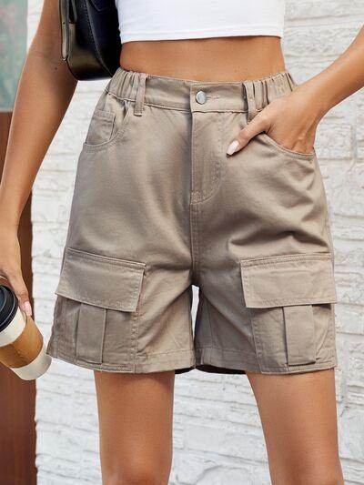 Stylish Pocketed High Waist Denim Shorts for Women - Selvanelle