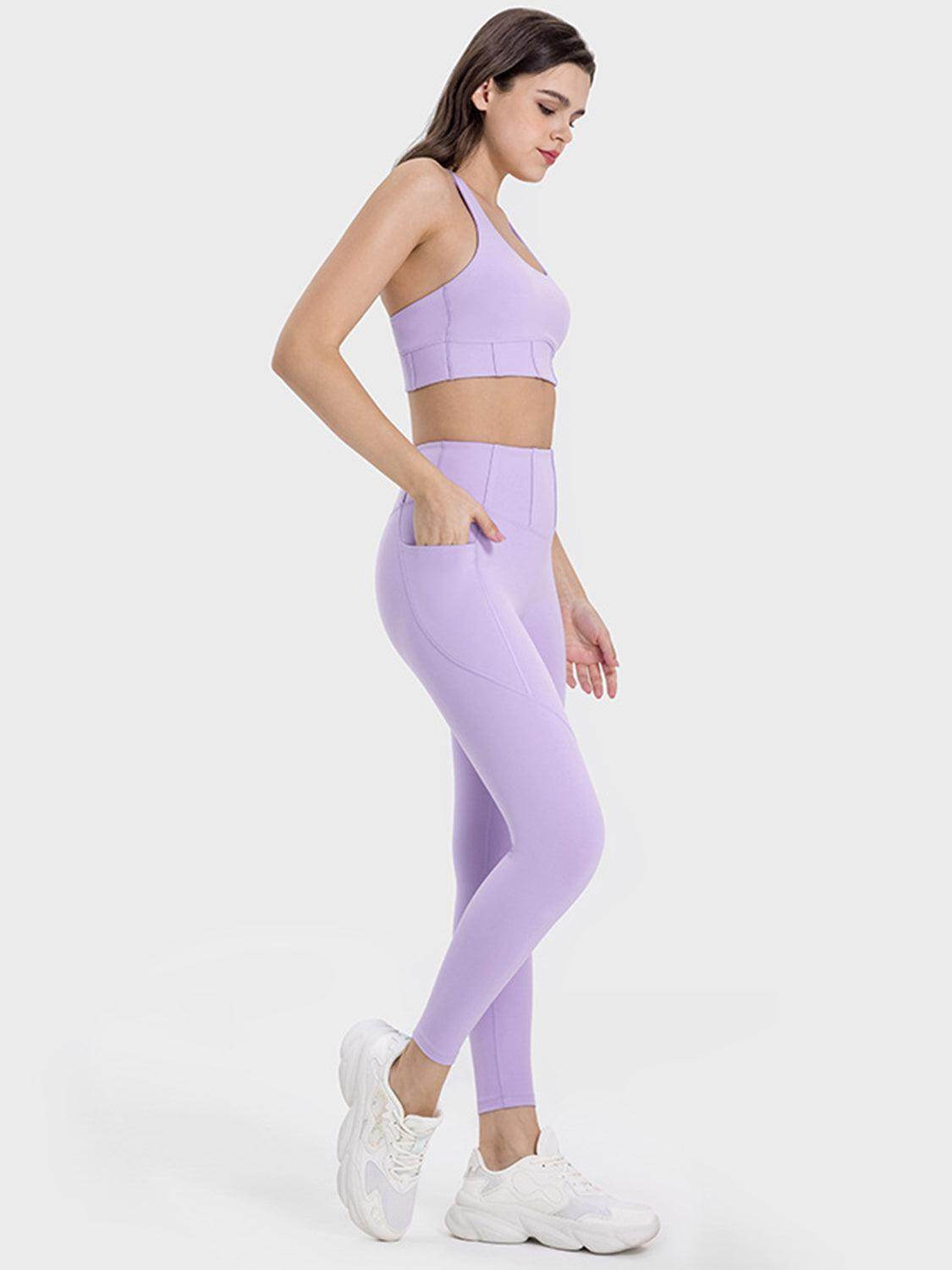 Millennia Pocketed High Waist Active Leggings for Women - Selvanelle