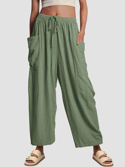 Full Size Wide Leg Pants with Pockets for Women - Selvanelle