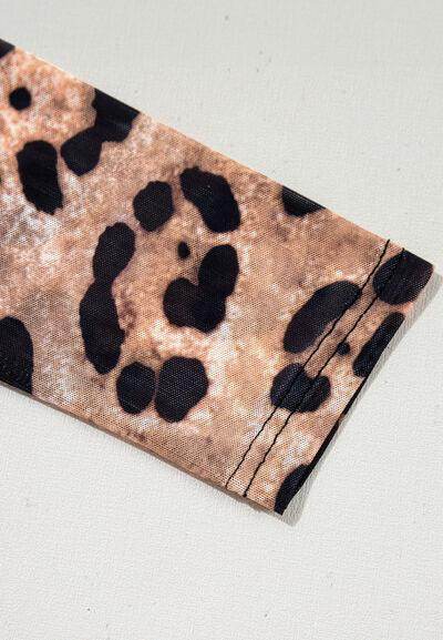 Leopard Round Neck Long Sleeve Blouse for Women Fashion - Selvanelle