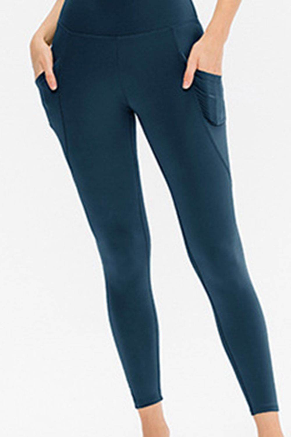 Slim Fit Long Active Leggings with Pockets - Selvanelle