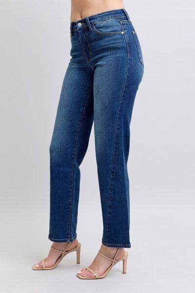 Judy Blue Full Size Side Seam Detail Straight Jeans - Selvanelle