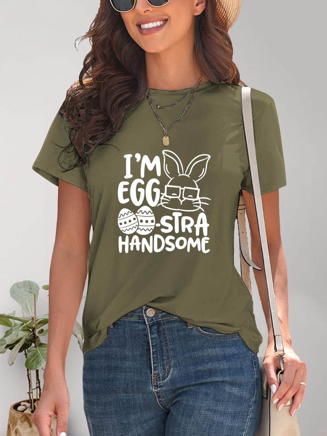 Graphic Round Neck Short Sleeve T-Shirt - Selvanelle