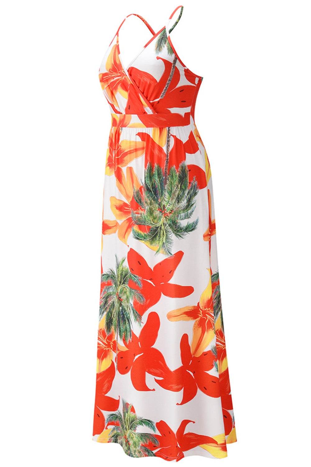 Crisscross Printed Surplice Cami Dress - Selvanelle