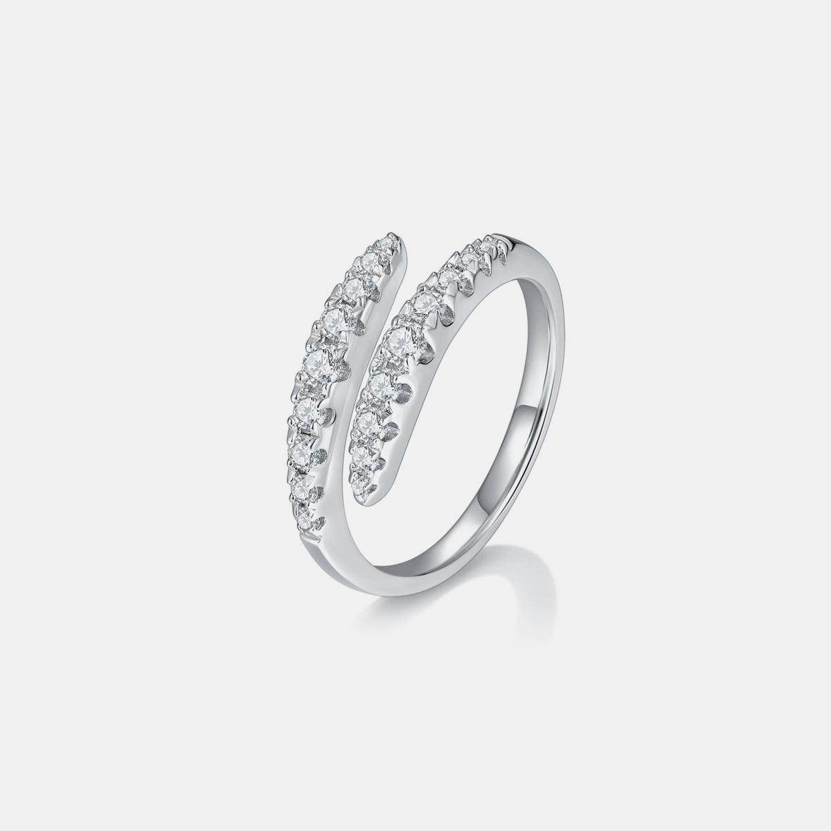 925 Sterling Silver Moissanite Bypass Ring for Women - Selvanelle