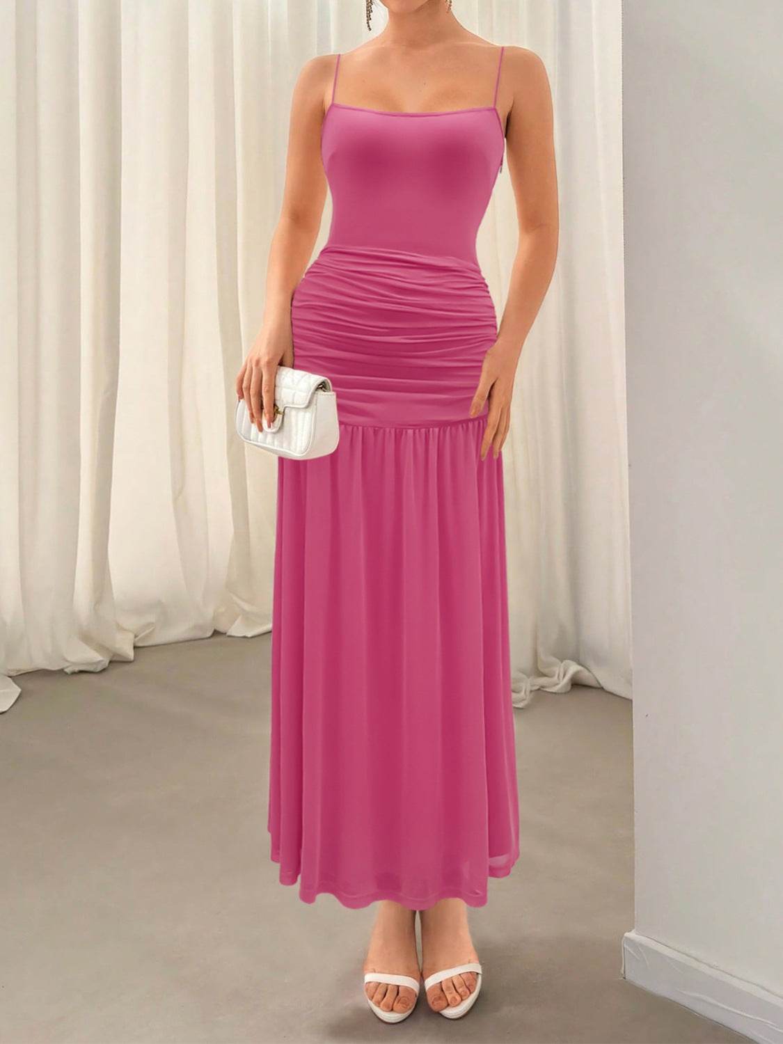 Ruched Maxi Cami Dress - Selvanelle