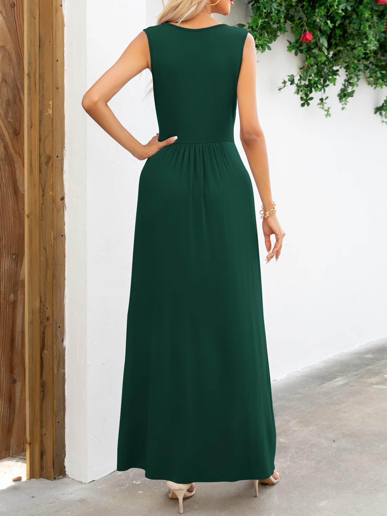 Surplice Neck Sleeveless Maxi Dress for Women Casual Style - Selvanelle