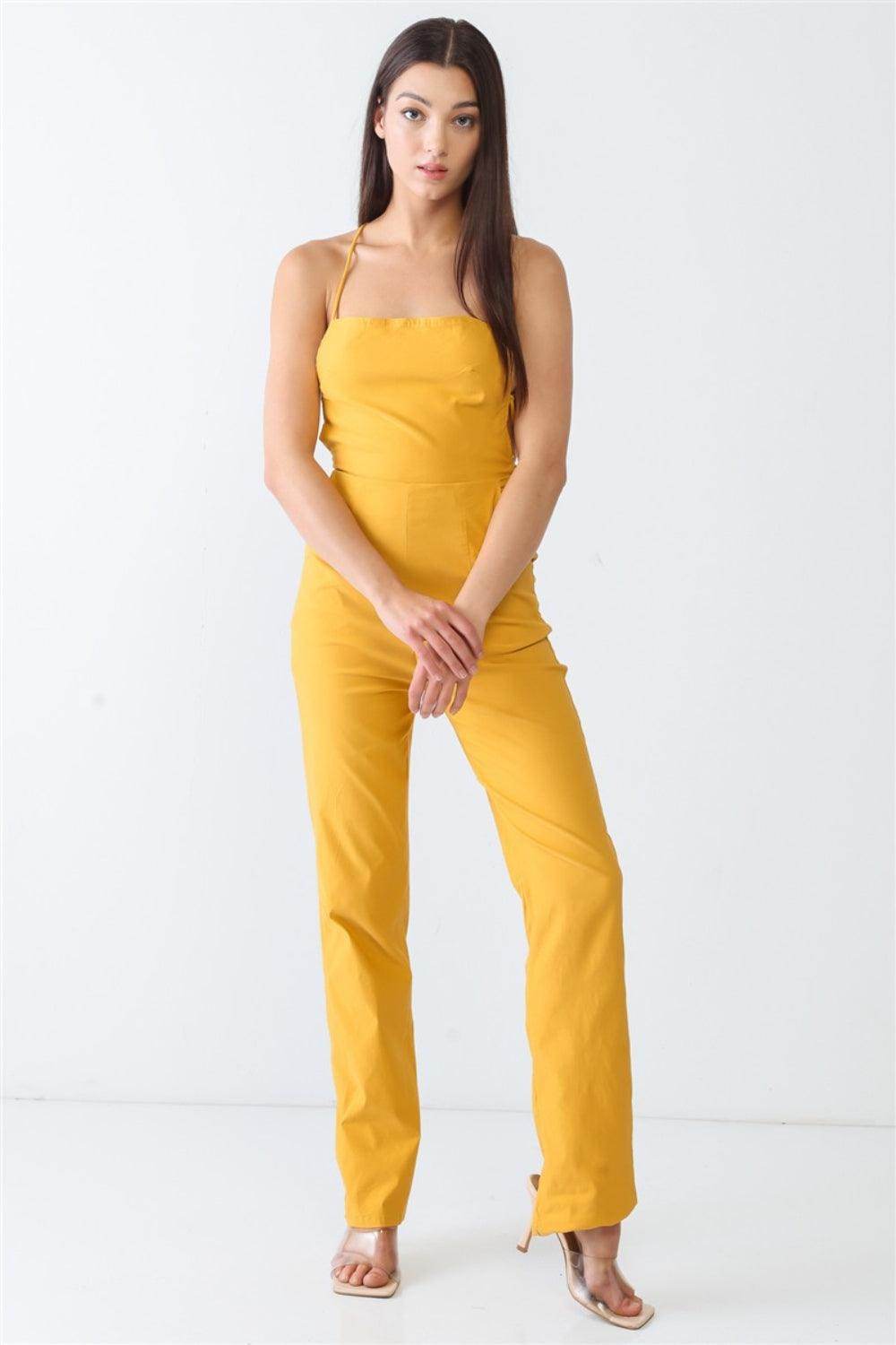 Doreli Group Backless Tied Spaghetti Strap Jumpsuit - Selvanelle