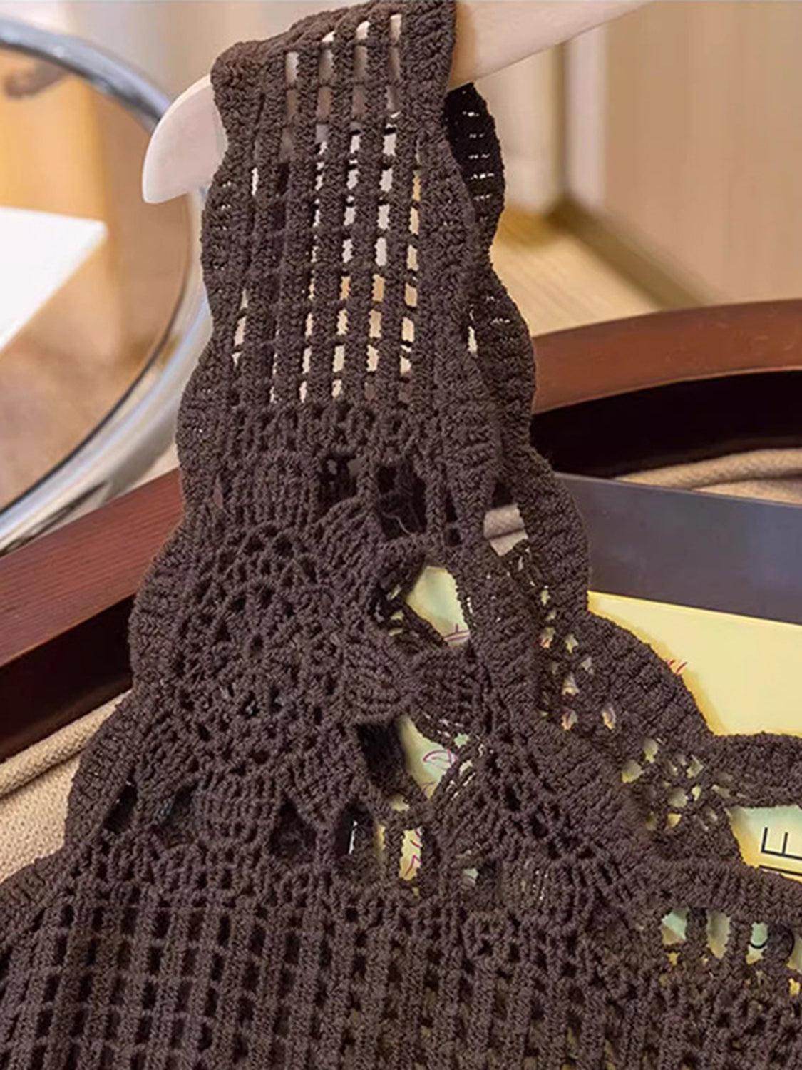 Openwork Scoop Neck Tank for Women in Sheer Cotton Style - Selvanelle