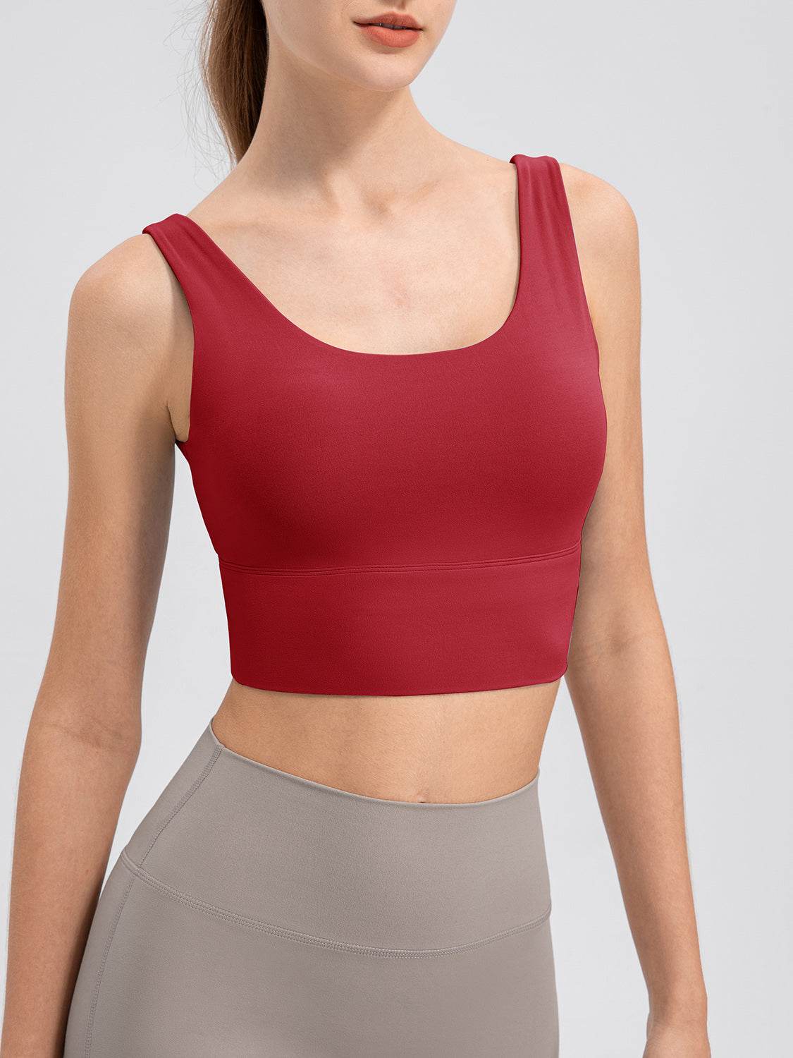 Scoop Neck Wide Strap Active Tank - Selvanelle
