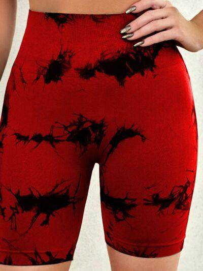 Tie-Dye High Waist Active Shorts for Women Workout Gear - Selvanelle