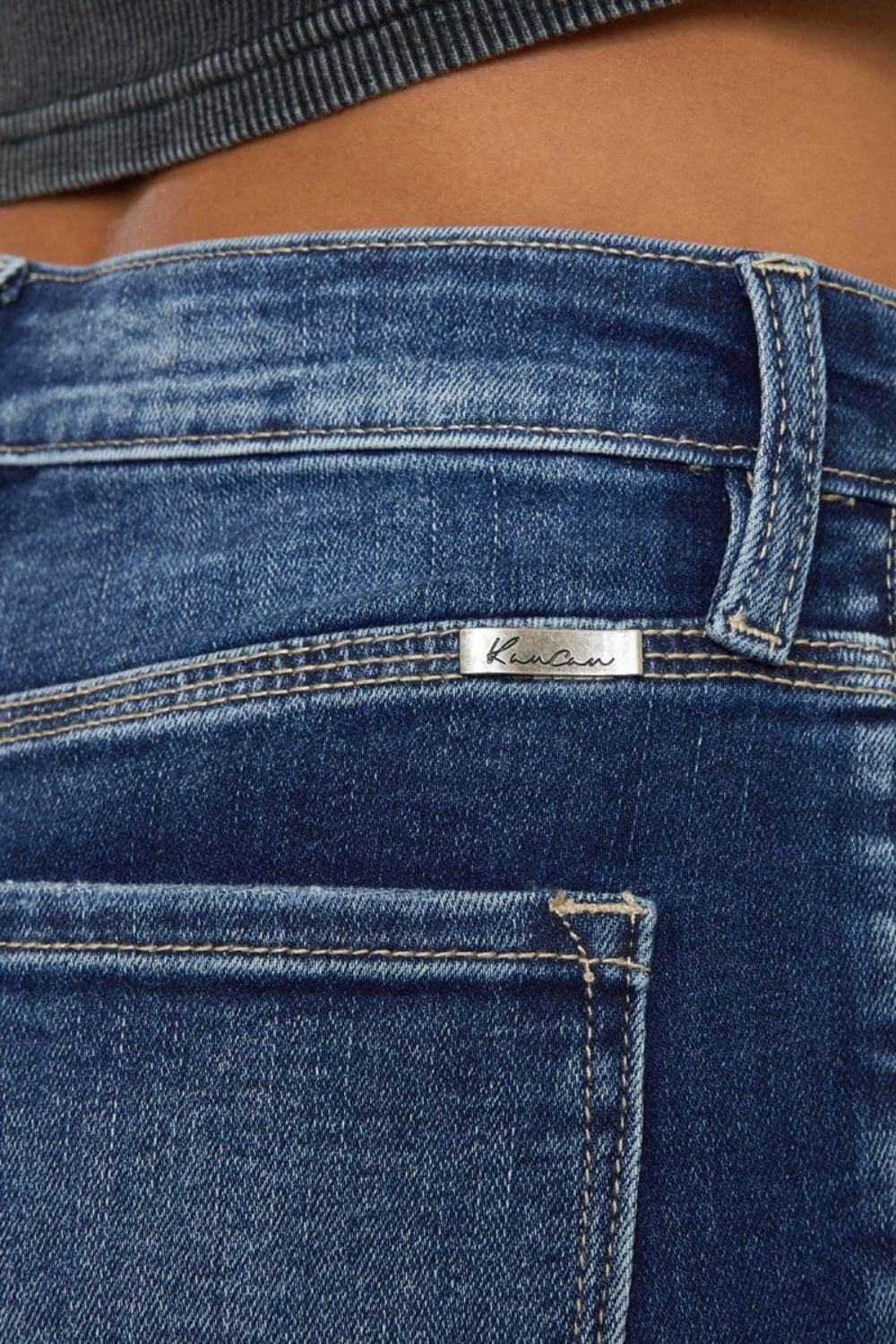 Kancan Full Size Cat's Whiskers Button Fly Denim Shorts - Selvanelle