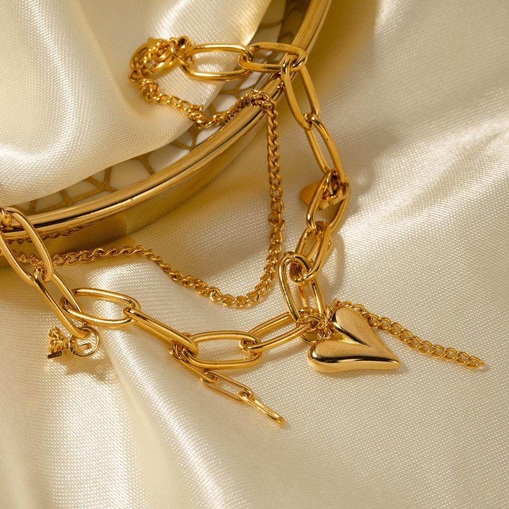 Stainless Steel Double Layered Charm Bracelet for Women - Selvanelle