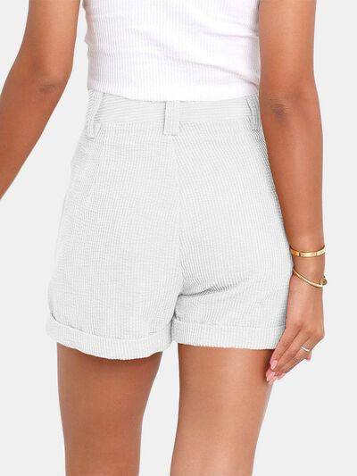 Full Size High Waist Shorts with Pockets for Women - Selvanelle