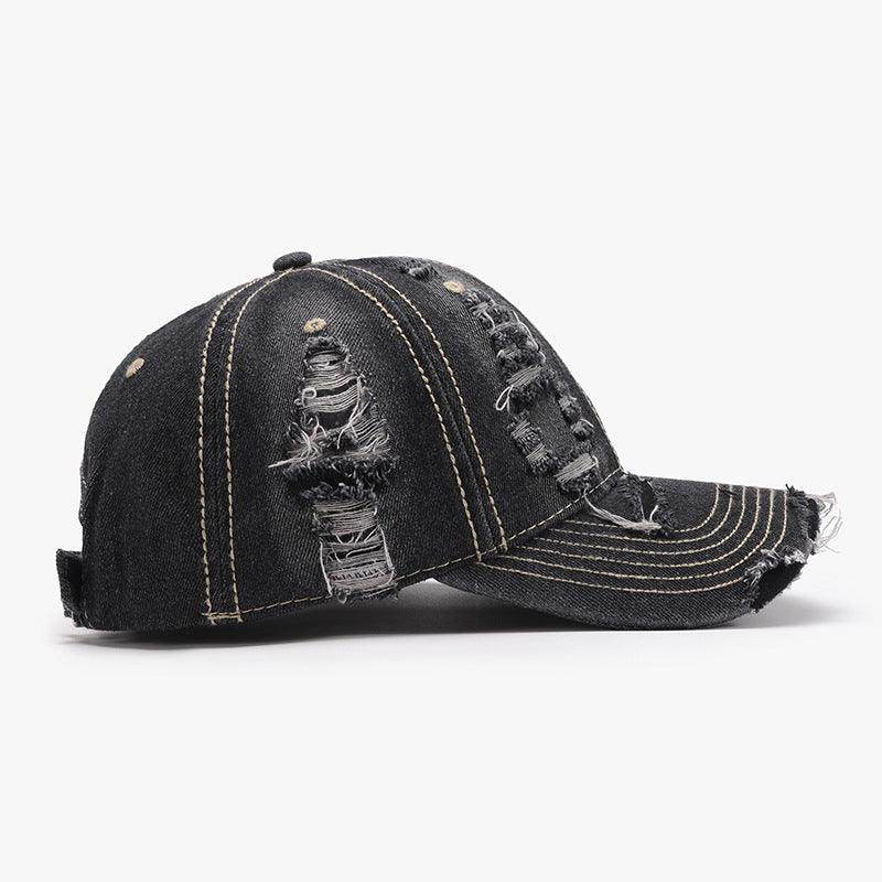 Distressed Adjustable Cotton Baseball Cap for Everyday Wear - Selvanelle