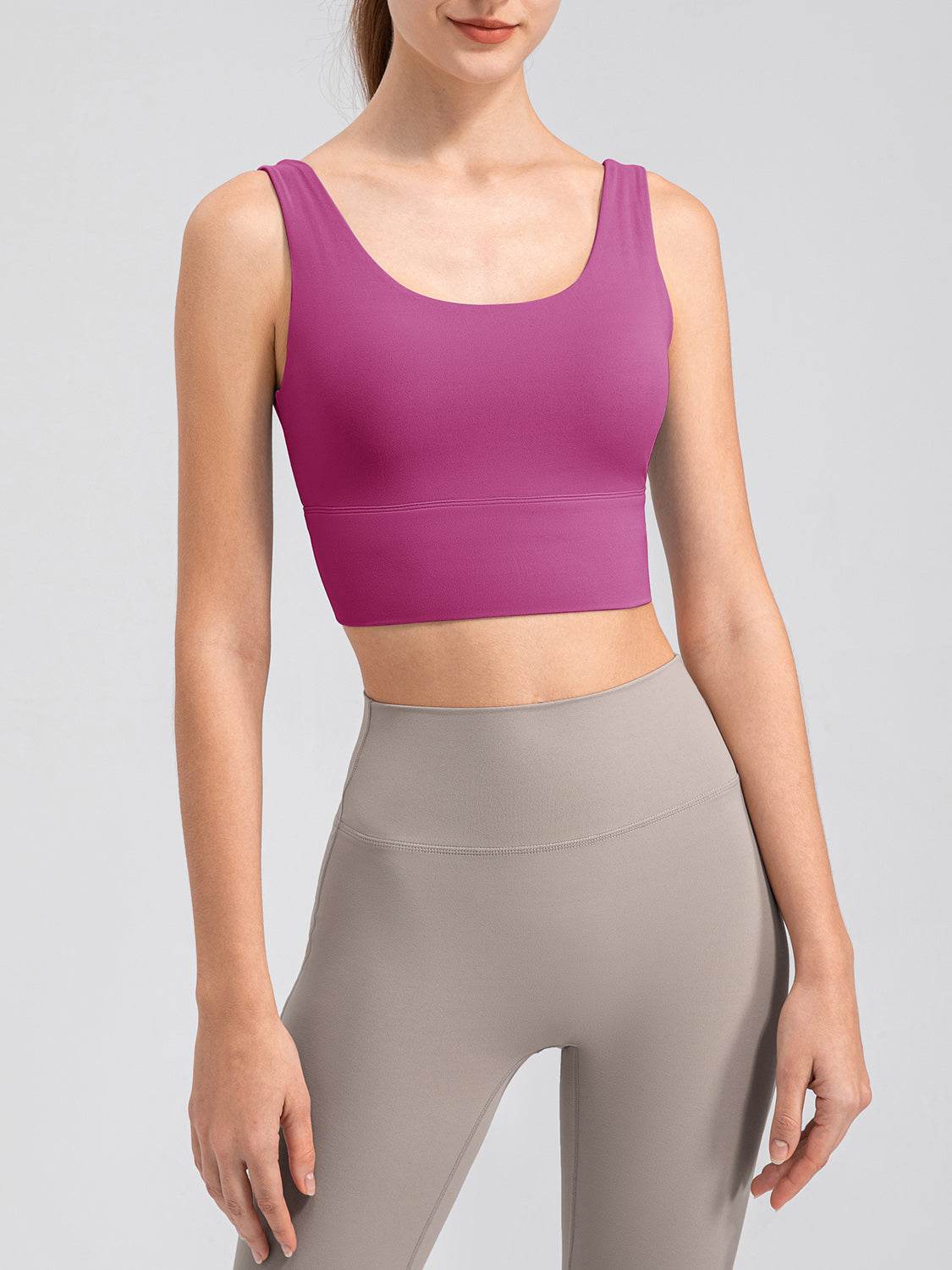 Scoop Neck Wide Strap Active Tank - Selvanelle