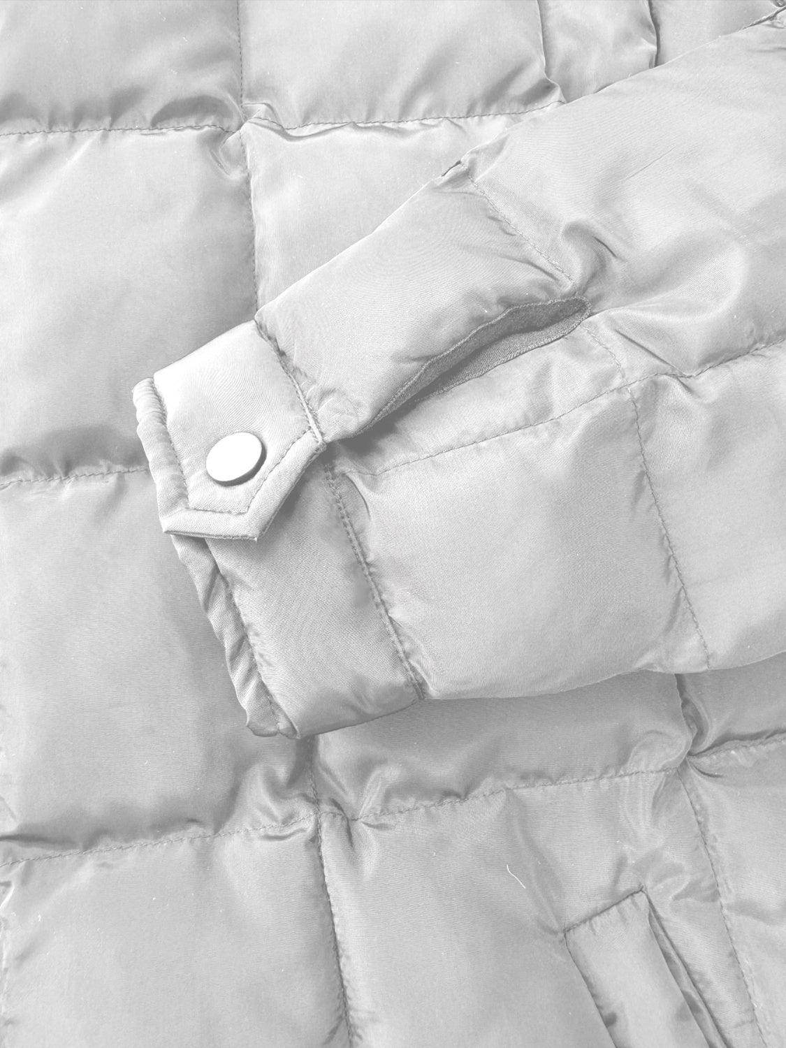 Pocketed Plaid Quilted Zip Up Winter Coat for Women - Selvanelle