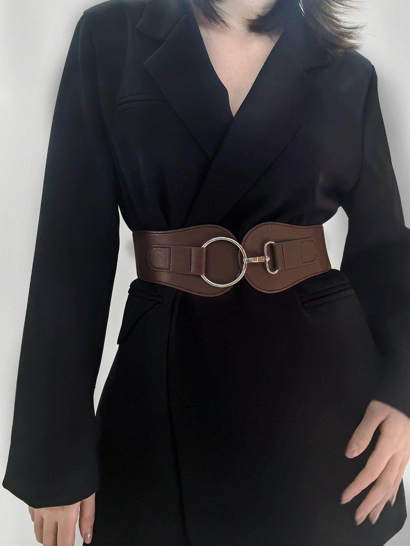 PU Elastic Wide Belt for Comfortable Fashion Fit - Selvanelle