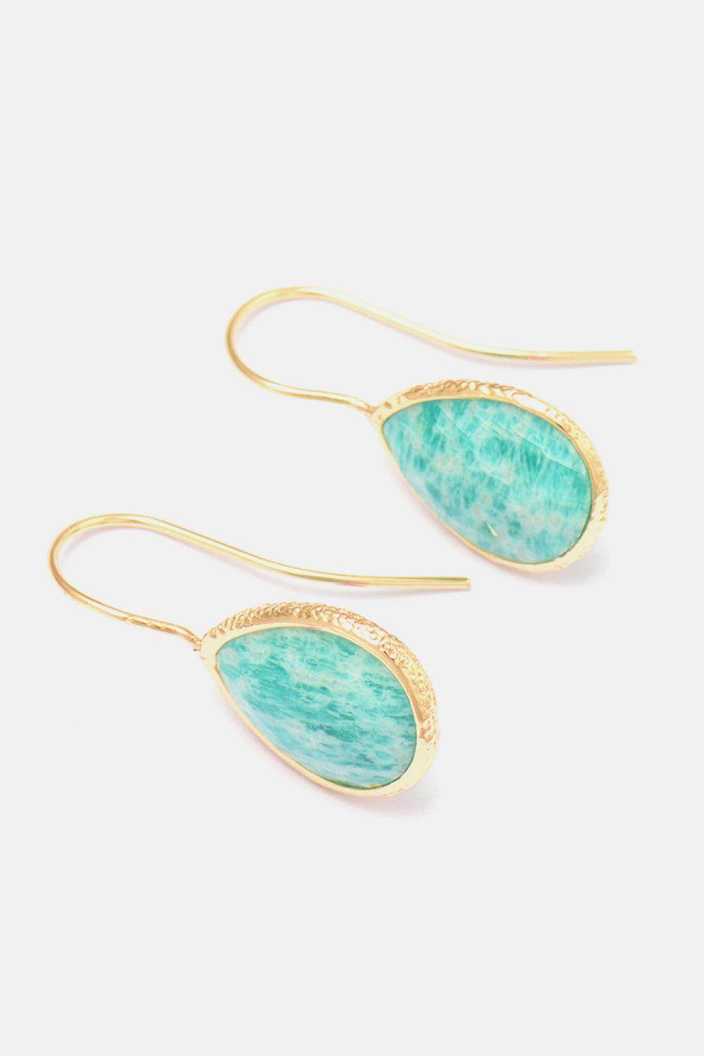 Handmade Natural Stone Teardrop Earrings in Modern Style - Selvanelle