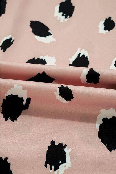 Contrast Animal Print V-Neck Long Sleeve Blouse for Women - Selvanelle