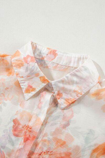 Printed Collared Neck Long Sleeve Shirt for Women Fashion - Selvanelle