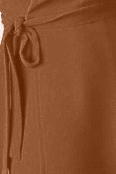 Surplice Tie-Waist Balloon Sleeve Dress for Women - Selvanelle