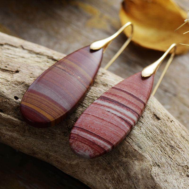 Natural Stone Waterdrop Shape Earrings for Elegant Style - Selvanelle