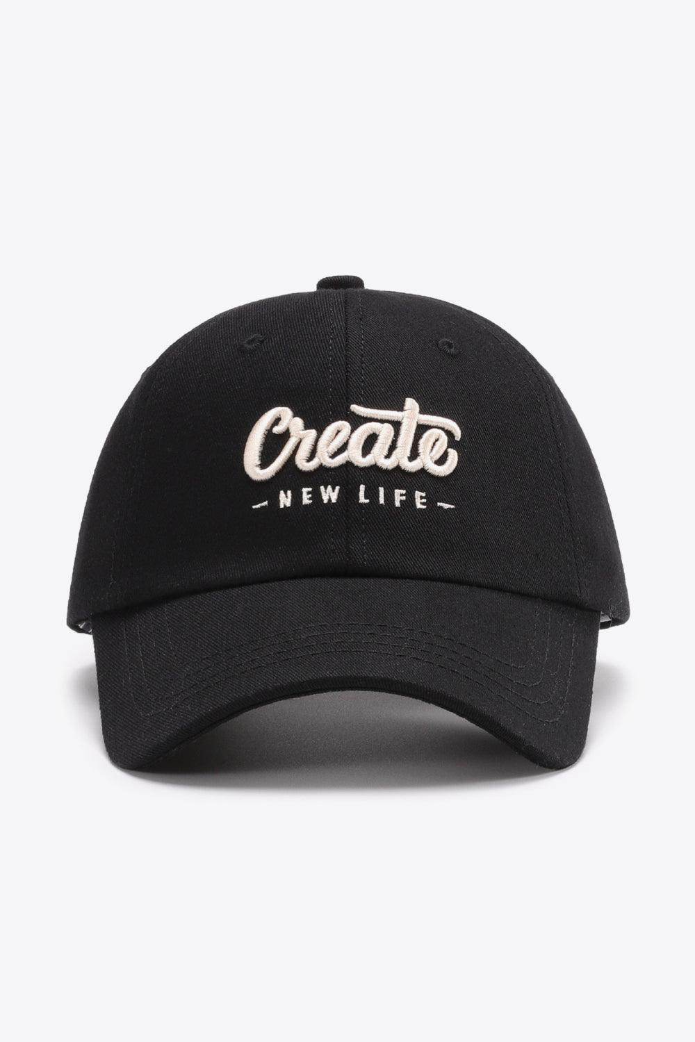 CREATE NEW LIFE Adjustable Cotton Baseball Cap for All Sizes - Selvanelle