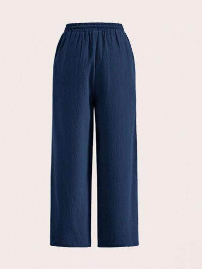 Stylish Drawstring Wide Leg Pants with Pockets for Comfort - Selvanelle