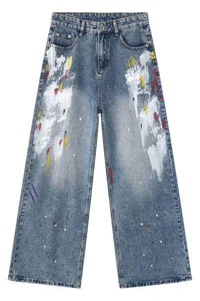 Painting Jeans with Pockets for Artistic Casual Style - Selvanelle