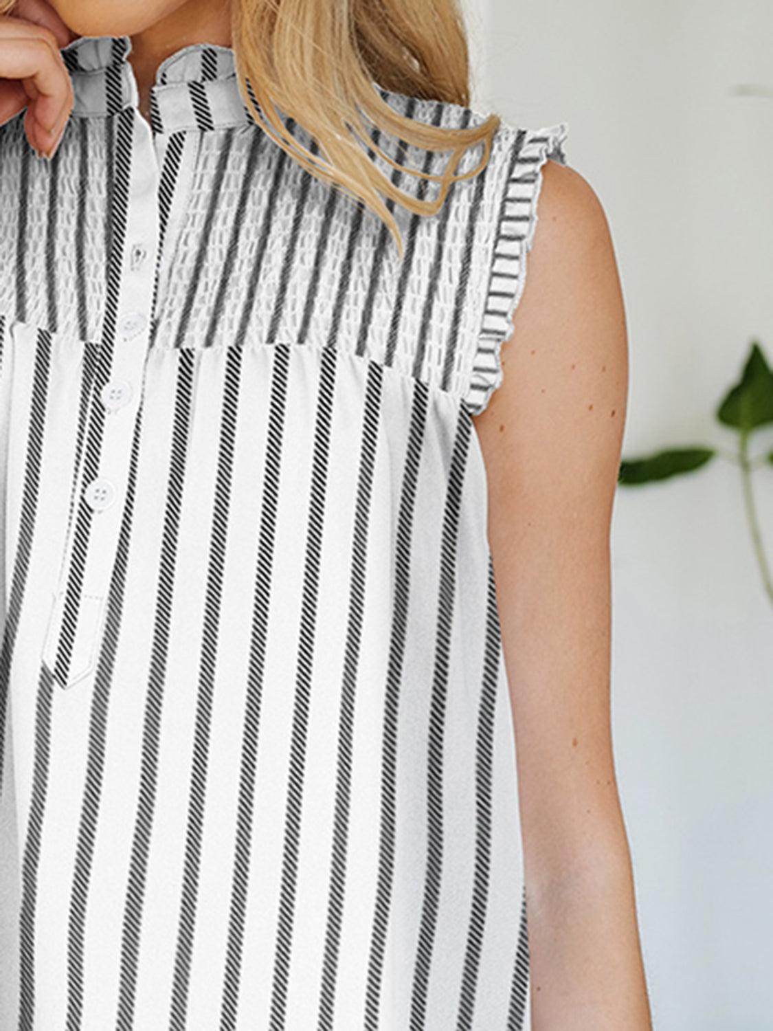 FAM-FAM Frill Printed Mock Neck Top for Stylish Women - Selvanelle