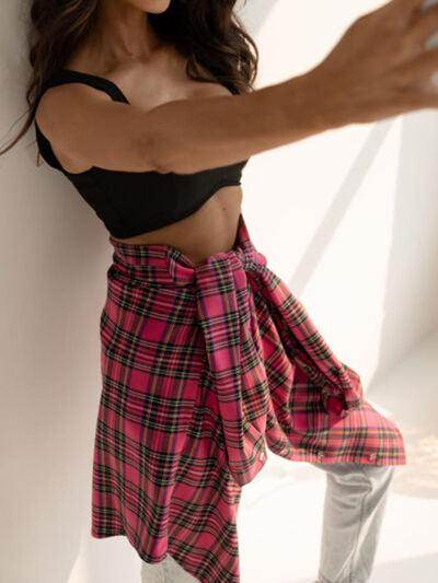 Plaid Collared Neck Long Sleeve Shirt for Casual Wear - Selvanelle