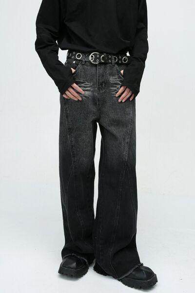 Raw Hem Jeans With Pockets For Effortless Style - Selvanelle