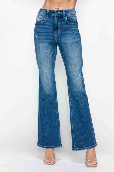Bytos Full Size High Rise Bootcut Jeans With Pockets - Selvanelle