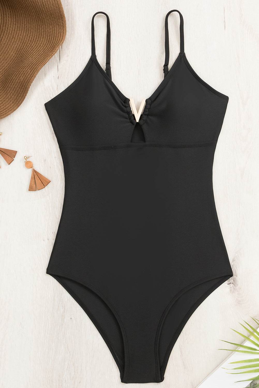 Cutout Spaghetti Strap One-Piece Swimwear - Selvanelle