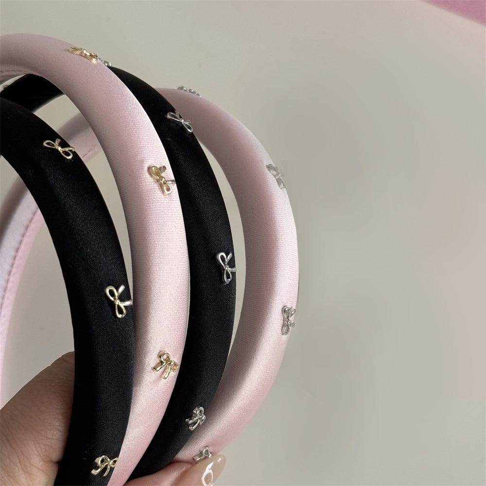 Alloy Bow Trim Headband for Stylish Hair Accessory - Selvanelle