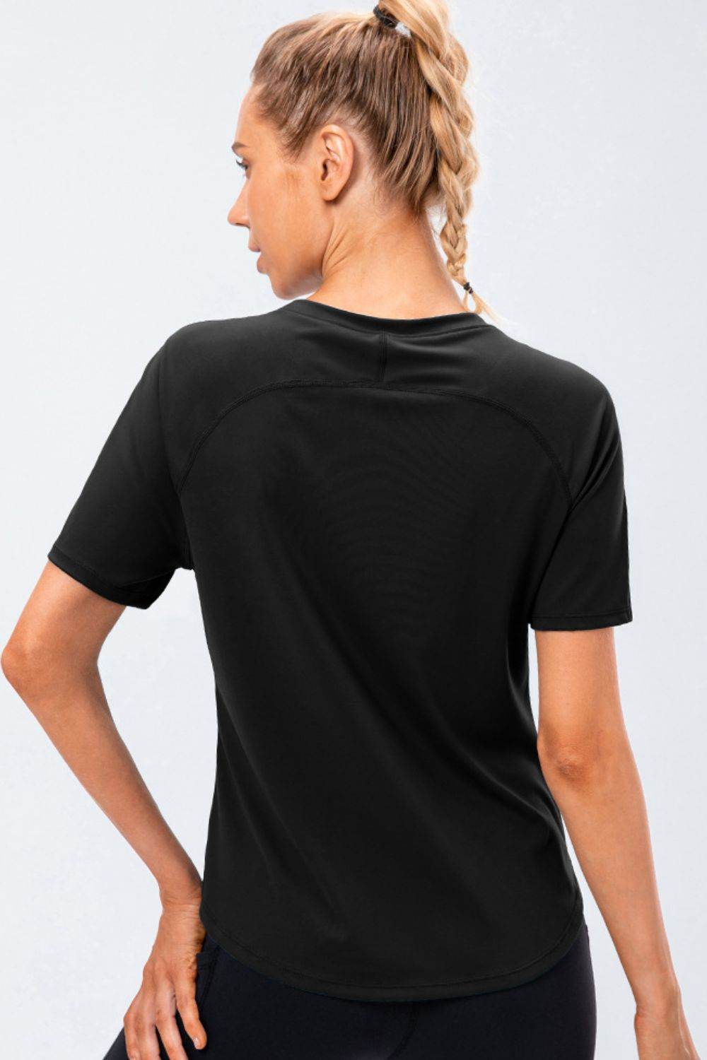 Round Neck Raglan Sleeve Active Tee - Selvanelle