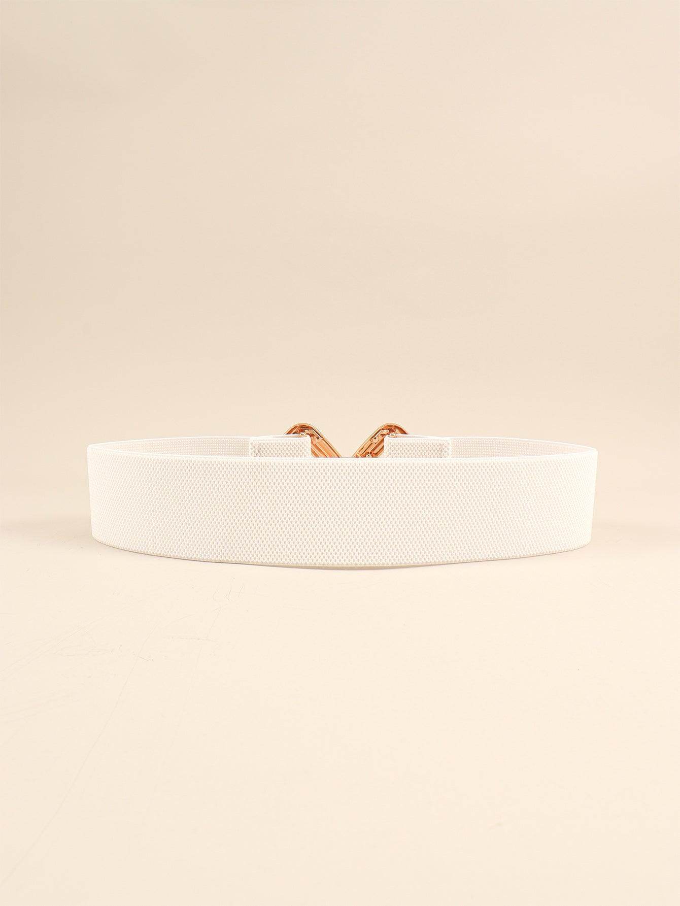 Geometric Buckle Elastic Wide Belt for Stylish Comfort - Selvanelle