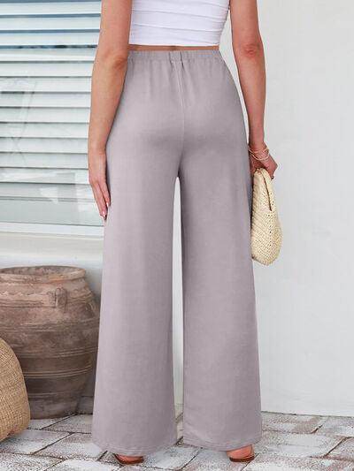 Elastic Waist Wide Leg Pants for Women in Various Sizes - Selvanelle