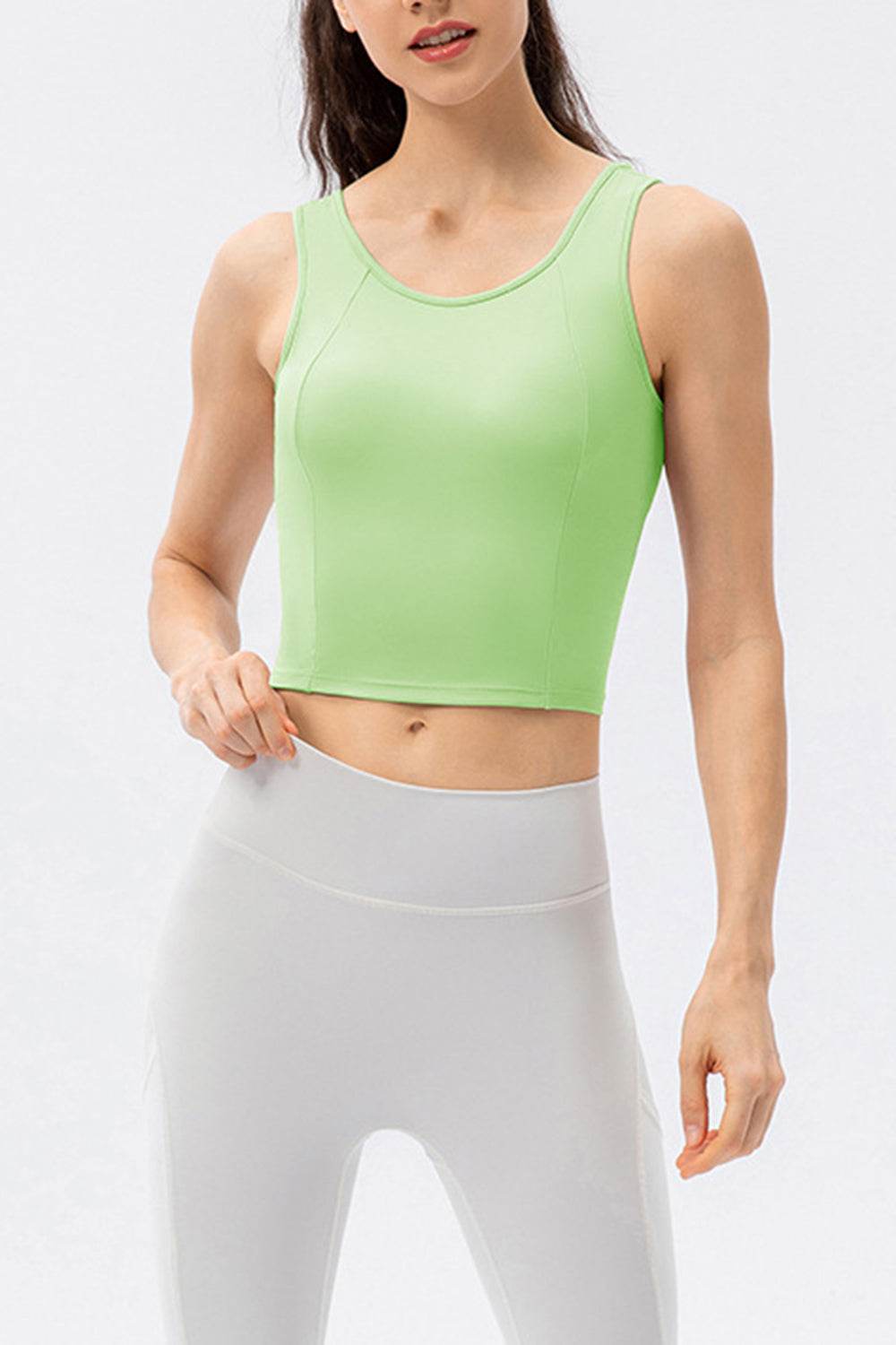 Round Neck Wide Strap Active Tank - Selvanelle