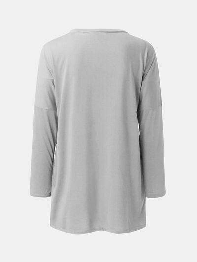 Full Size Round Neck Long Sleeve T-Shirt for Women - Selvanelle
