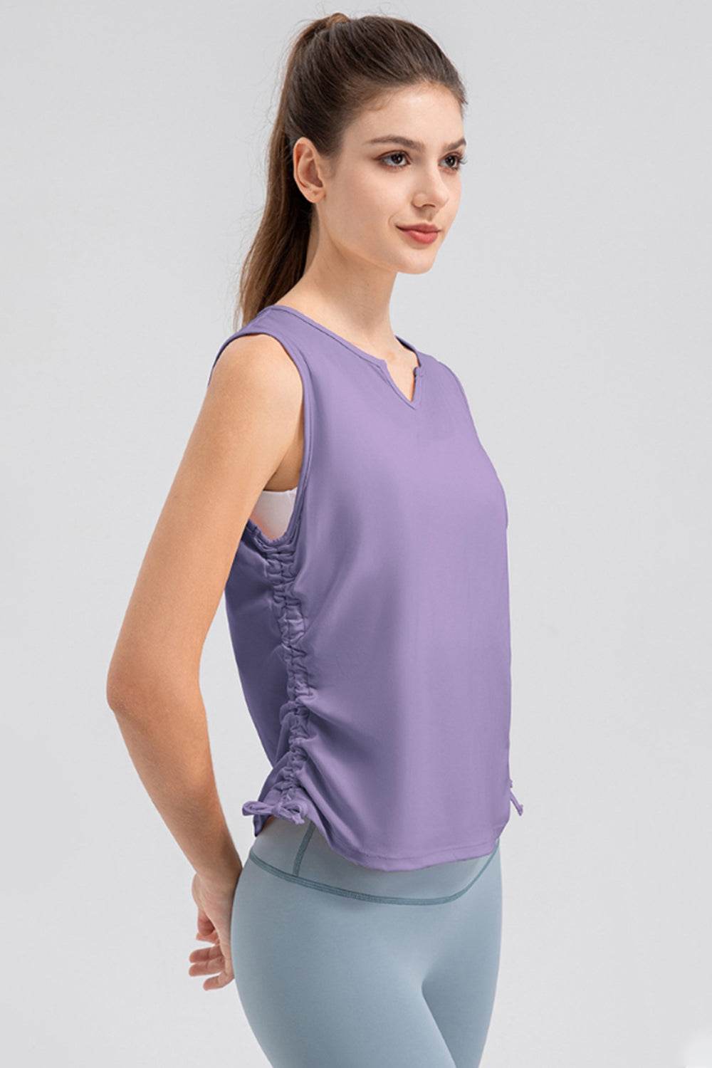 Notched Wide Strap Active Tank - Selvanelle