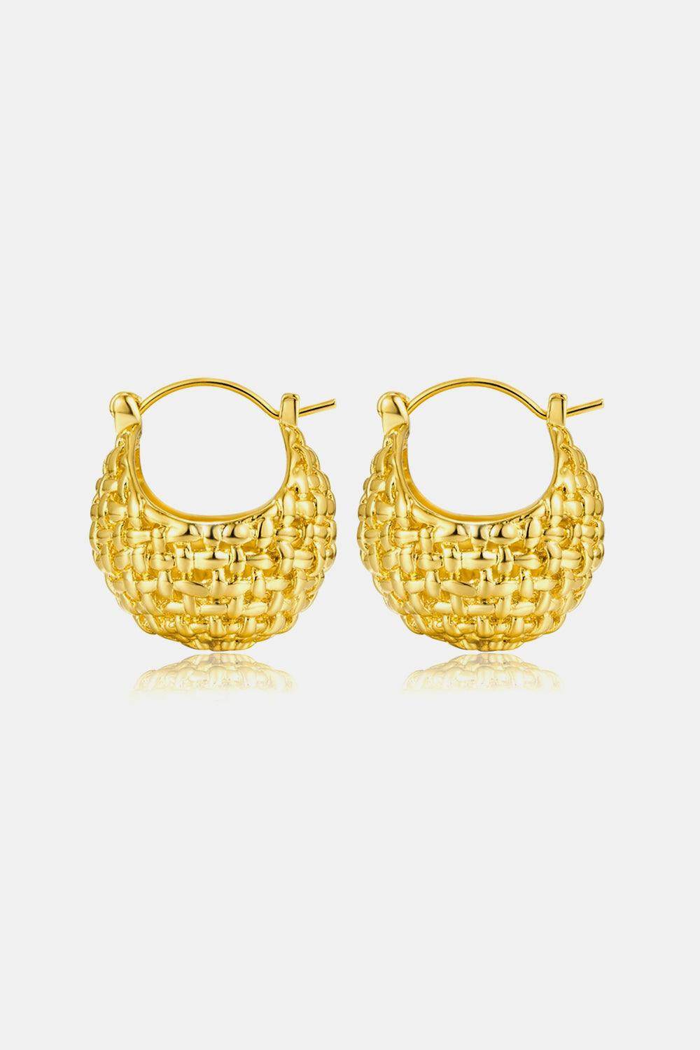Braided Basket Metal Hoop Earrings for Everyday Style - Selvanelle