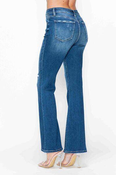 Bytos Full Size High Rise Bootcut Jeans With Pockets - Selvanelle