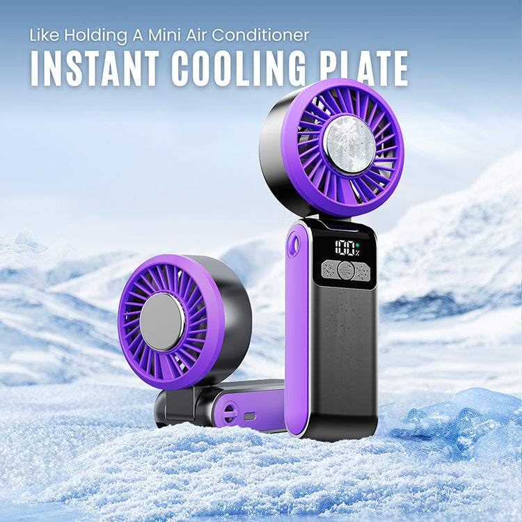 FrostOne Fold – Foldable Handheld Fan with Cooling Plate