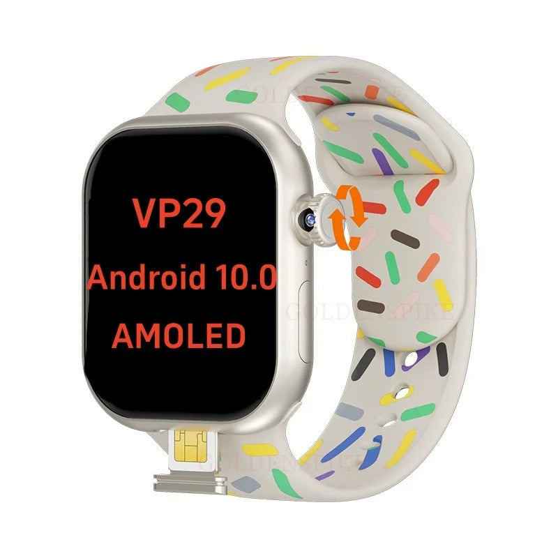 VP29 Android Smartwatch – 16GB RAM + 256GB Storage | 8MP Camera | AMOLED Display | SIM & GPS Enabled GPS WIFI 2.29 inch 4
